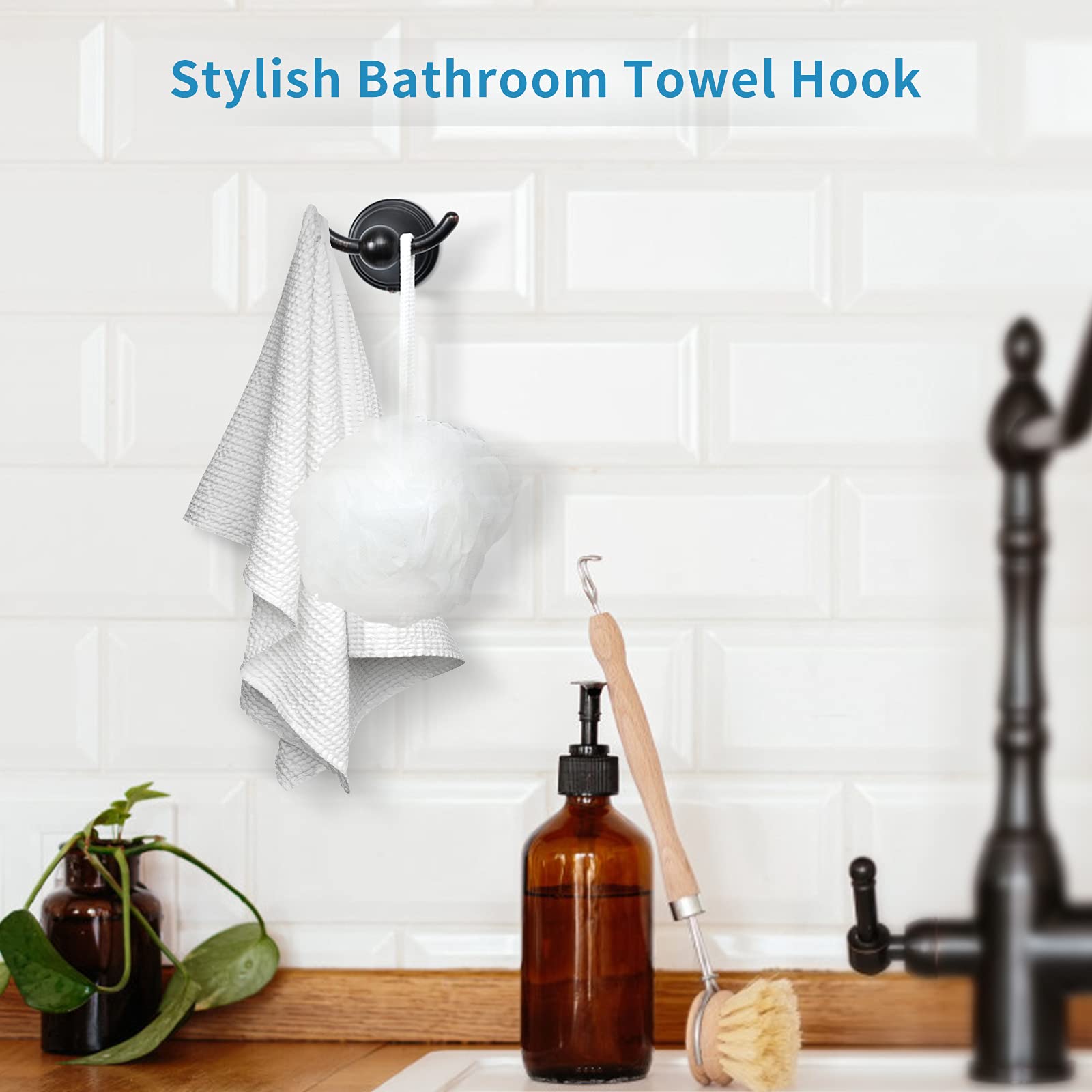 Filta Bathroom Towel Hooks, Robe & Towel Hooks For Bathroom Shower Wall Mounted, Oil Rubbed Bronze Bath Towel Hooks, Traditional